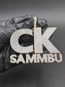 จี้เพชรโมอิสซาไนต์รูปตัวอักษรภาษาอังกฤษแบบฮิปฮอป  ทำจากเงินแท้ 925  ประดับเพชรแบบ Iced Out  สำหรับเป็นของขวัญ - Product Image 6