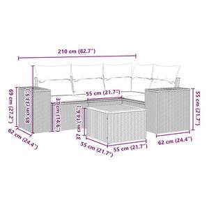 Set Divano da Giardino Bianco Crema e Nero - Product Image 3