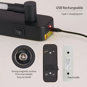 3CCT-Dimmable Black LED Picture <b>Lights</b> Rechargeable Wireless Magnetic <b>Clip</b>-Art <b>Light</b> Fixtures for Bedroom Remote Wall Lamps - Product Image 6