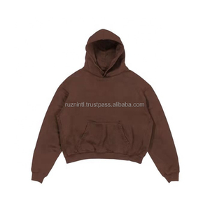 Sweat-shirt décontracté pour homme, style streetwear, coupe ample, en molleton doux, avec poche kangourou, imprimé, 100% coton, chaud, pour l'automne - Product Image 3