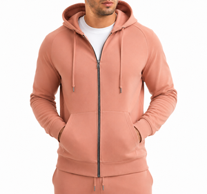 Mens <b>zip</b> <b>hooded</b> outerwear offering durable comfort soft texture and easy movement for everyday casual streetwear styling - Product Image 1
