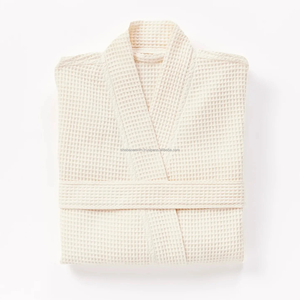 Adult Waffle Bathrobe with Adjustable Belt Sustainable Cotton Soft Long Wear <b>Foldable</b> Waffle Beach Towel Bathrobe Unisex - Product Image 4