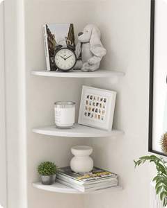 Estantes Flotantes de Esquina, 3 Niveles, Pequeños Estantes de Pared de Madera MDF, para Decoración y Almacenamiento - Product Image 1