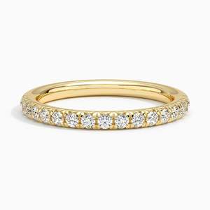 Anillo de compromiso de oro macizo de 14 quilates con baño de rodio, diamante cultivado en laboratorio con corte brillante certificado por IGI, media eternidad, 0.36 quilates - Product Image 4