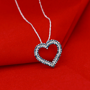 Collar Romántico de Lujo con Colgante de Corazón, Plata 925 con Baño de Rodio, Cristales de Circonita Engastados, Cadena de Serpiente, para Uso Diario de Mujer - Product Image 3