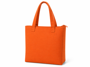 300gsm Orange <b>Canvas</b> <b>Tote</b> Bag 12x10x4 Cotton Zipper Small Reusable Eco Friendly Travel Shopping Bag Long Handle Custom Print - Product Image 5