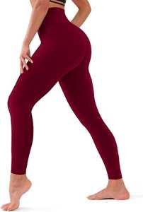 High Waist Seamless Full Length Yoga <b>Leggings</b> Solid <b>Black</b> Spandex/Nylon Elastic Waist Pants Quick Dry Breathable Four-Way - Product Image 4