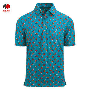 Chemises polo personnalisées Ryan Pro Gear pour hommes, tissu respirant et confortable, col rabattu, imprimé - Product Image 1