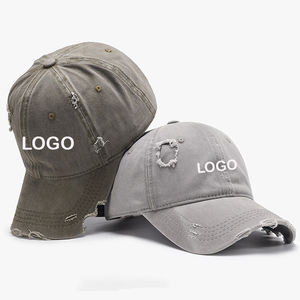Gorra Desgastada de Moda, Prenda Premium, Visera Casual Ajustable con Logotipo Bordado Personalizado, Gorra de Venta Caliente con Borde Desgarrado - Product Image 4