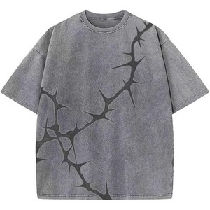 Premium <b>Vintage</b> Acid Washed T Shirt O Neck Streetwear Style Custom Logo Summer <b>Tee</b> For Men - Product Image 5