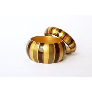 กำไลไม้เพ้นท์ลายสไตล์โบโฮชิค เครื่องประดับไม้สุดชิค - Product Image 3