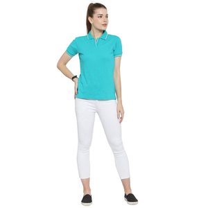 Polo décontracté haut de gamme pour femme, tissu respirant et doux pour la peau, manches courtes, col boutonné, idéal pour les loisirs quotidiens - Product Image 4