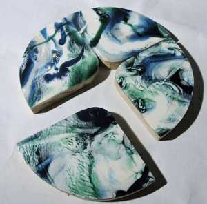 Ensemble de sous-verres en résine et bois de luxe faits à la main de qualité supérieure, 5 pièces avec support, couleur personnalisée, forme rectangulaire, durables, 10 mm, écologiques, modernes - Product Image 1