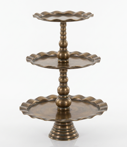 Industry Design Copper Two <b>Tier</b> <b>Cake</b> Stand Multi Layer Dessert Display Reusable Hand Wash Only Cupcake Holder Serving Tray - Product Image 4