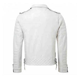 Blouson de moto en cuir de mouton pour homme, coupe-vent, fabriqué au Pakistan, haute qualité, couleur blanche, prix raisonnable, OEM - Product Image 2