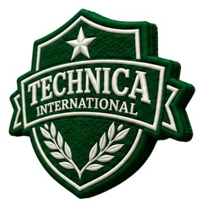 Parche Bordado Verde con Escudo, Estrella y Corona de Laurel de Technica International para Chaquetas, Bolsas, Uniformes y Ropa - Product Image 2