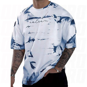 Camiseta con estampado gráfico Tie Dye para hombre, con estampado de letras, cuello redondo, manga corta, informal, ropa de calle de verano, moda, suave, transpirable, para uso diario - Product Image 4