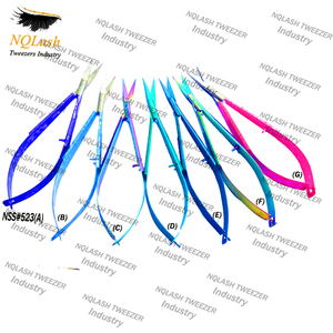 Tijeras para Extensión de Pestañas de Acero Inoxidable con Hoja Curva, Punta Afilada y Redondeada, Logotipo Personalizado, Herramienta de Belleza, Tijeras de Resorte para Pestañas - Product Image 4