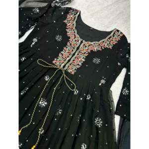 Vestido de fiesta de noche de diseñador Anarkali con vestido de novia elegante Pent y Dupatta - Product Image 4