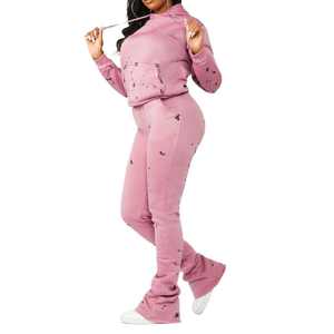 Conjunto Deportivo Personalizado para Mujer, 100% Algodón, Traje Deportivo de Alta Calidad Hecho en Fábrica, Nuevo Diseño - Product Image 4