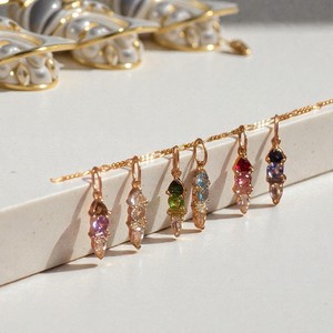 Colgante de Cuarzo Rosa con Corte Baguette y Pera |   Joyería Delicada de Plata 925 para la Elaboración de Collares y Pulseras - Product Image 3