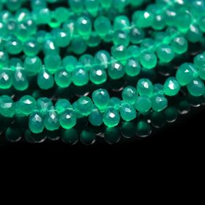 Perles en forme de goutte à facettes en onyx vert naturel 5*7mm perles en onyx vert - Product Image 3