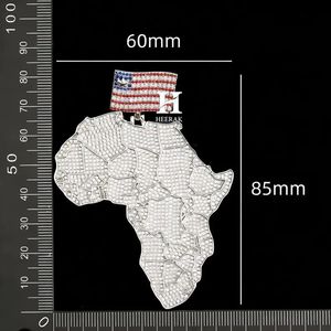 Luxury <b>Iced</b> <b>Out</b> Africa Map Shape Pendant VVS Diamond Hip Hop Outlines Map Charm For Rope <b>Chain</b> Custom Hip-Hop Jewelry Men Gift - Product Image 3