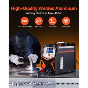 Saldatrice TIG 200A 6 in 1 con Display LED per Alluminio 110V AC/DC, Macchina TIG & Pulse TIG, Spot TIG & MMA (Stick) - Usata - Product Image 4