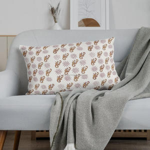 ปลอกหมอนอิงลายวินเทจคุณภาพสูงทรงสี่เหลี่ยมพร้อมซิป พิมพ์ลายด้วยมือ สำหรับตกแต่งโซฟาและเก้าอี้ - Product Image 2