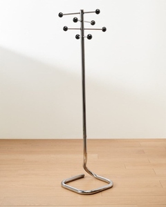 Modern design chrome <b>coat</b> <b>rack</b> standing metal clothes tree with tubular base minimalist entryway hat <b>stand</b> customized options - Product Image 2