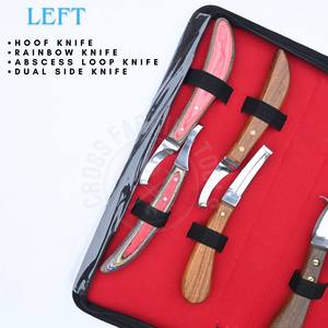 Kit de couteaux de fermeur pour sabots avec marteau de fermeur, couteau à anse pour abcess Rainbow, couteau à lame étroite double face D et couteau à sabot classique - Product Image 3