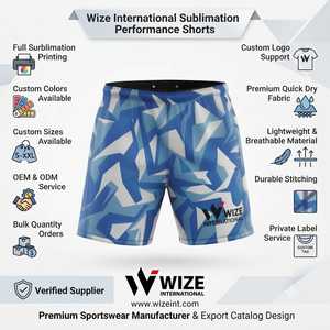 Men 100% Polyester Double <b>Layer</b> Gym Canvas Shorts Custom Graphic Sublimation Comfort <b>Mid</b> Drawstring Waistband Quick Dry - Product Image 6