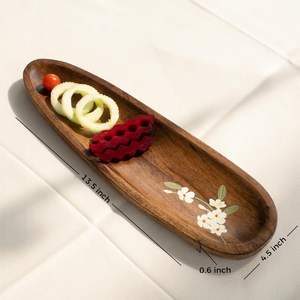 Elegante Plato para Servir con Diseño Pintado a Mano, Servidor de Madera para Comer en Casa, Disponible para Uso en Cocina y Restaurante - Product Image 5