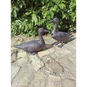 Sculpture de canard artisanale pour décoration de jardin, statue de canard en fonte finition bronze à poser au sol, en vente, fournitures d'extérieur - Product Image 5