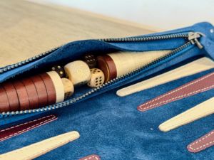 Foldable Leather Outdoor <b>Backgammon</b> <b>Board</b> Roll Zipper Closure Carrying Strap Breathable Durable Customizable Brown Olive Black - Product Image 2