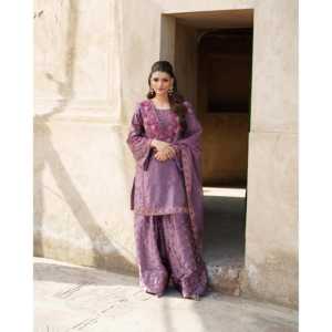 Designer Women's Party Wear Top-Plazzo and <b>Dupatta</b> Set Elegant Top with Matching Wrap-around <b>Scarf</b> - Product Image 3