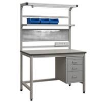 Système de charpente modulaire en aluminium sur mesure, poste de travail robuste, assemblage d'ordinateurs / réparation de téléphones, table de travail ESD
