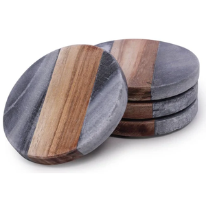 Posavasos de Mármol Ecológicos y Sostenibles, Tapetes de Barra de Piedra Natural Duraderos, Accesorio Lavable y Resistente - Product Image 1