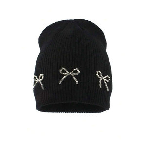 Gorro de Punto Elástico con Pedrería Premium, Gorro de Punto Cálido y Llamativo con Brillo - Product Image 5