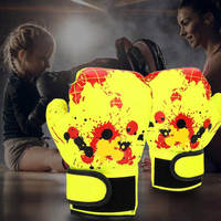 Guantes de Boxeo Profesionales con Cordones, Agarre Ergonómico, PU, para Boxeo, MMA, Muay Thai, Sparring y Kick Boxing