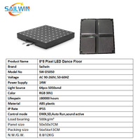 Panneau d'écran LED numérique 8x8 64 points, capteur tactile interactif, piste de danse LED pour événements, mariages, spectacles, divertissements