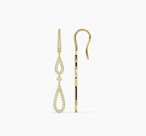 Pendientes de Diamantes Cultivados en Laboratorio con Forma de Corazón, Certificados por IGI, Chapados en Oro de 14 Quilates, Modernos y Elegantes para Mujer, Joyería de Lujo para Fiestas y Bodas - Product Image 4