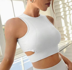 ODM OEM Yoga Sports <b>Bra</b> with Removeable Cup Contrast Piping <b>Strap</b> - Product Image 2
