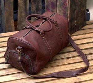 กระเป๋าหนังแท้สไตล์วินเทจสำหรับเดินทางช่วงสุดสัปดาห์สำหรับผู้ชายผู้หญิงความจุขนาดใหญ่กระเป๋าเดินทางแบบพกพาหลายช่อง - Product Image 2