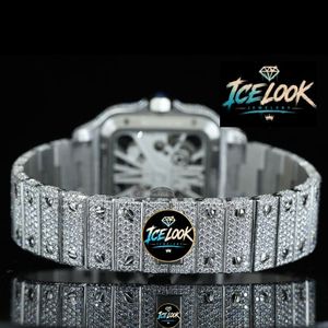 Reloj de Acero Inoxidable Cuadrado para Hombre Ice Look Jewelry, 40 mm, Analógico, de Cuarzo, Luminoso, de Lujo, con Cierre Plegable - Product Image 4