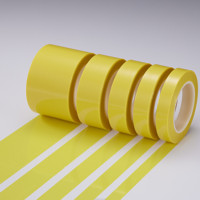 Ruban PET simple face haute température, adhésif thermofusible jaune en silicone pour masquage électronique, qualité ingénieur, 70 µm
