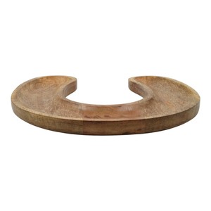 Plateaux et plateaux décoratifs en forme de fer à cheval, artisanat en bois de manguier, plateau en forme de U pour servir des collations, des biscuits, décoration de table pour la maison - Product Image 4