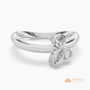 Moissanite <b>Ring</b> Round Marquise Bezel Open Wrap Band 925 Sterling <b>Silver</b> <b>Statement</b> <b>Ring</b> Women Fine Jewelry Luxury Design - Product Image 1
