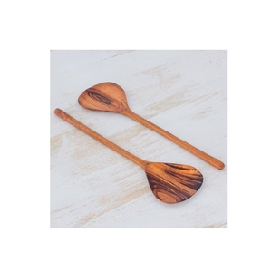Juego de Cucharas de Madera Hechas a Mano de Primera Calidad para Cocinar, Servir y Mezclar, Utensilios de Cocina Ecológicos y Naturales, Logotipo Personalizado Disponible - Product Image 1