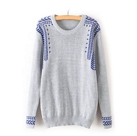 Pull-over décontracté d'hiver en maille plate respirante de haute qualité 2026, style ample, grande taille, en acrylique et coton pour femme